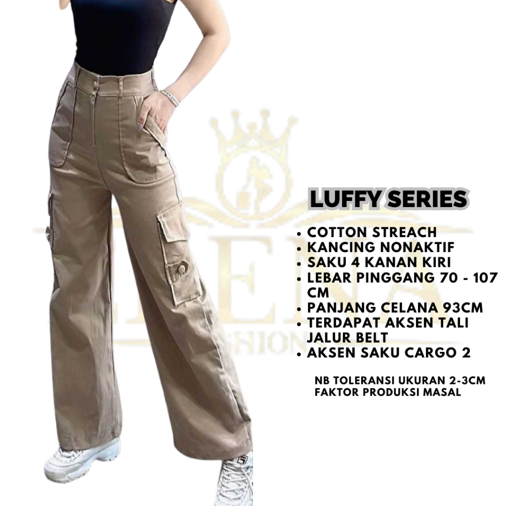 LUFFY series celana kulot cargo celana cargo wanita