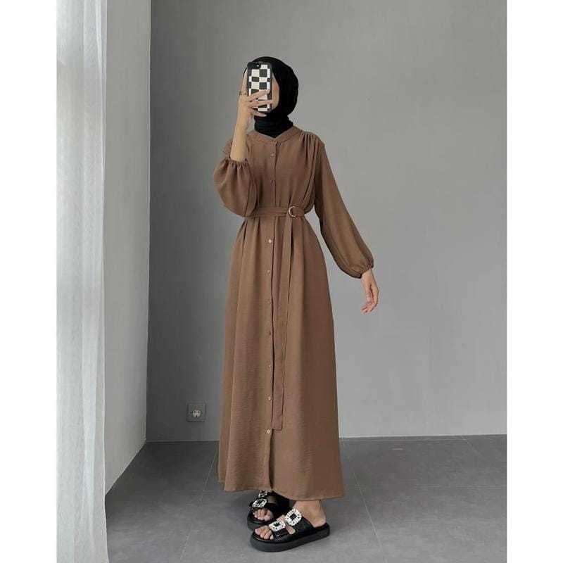 GAMIS WANITA MUSLIM ELEGAN -GAMIS WANITA JUMBO TERBARU -BAJU GAMIS WANITA TERBARU BAHAN CRINCLE -BAJ