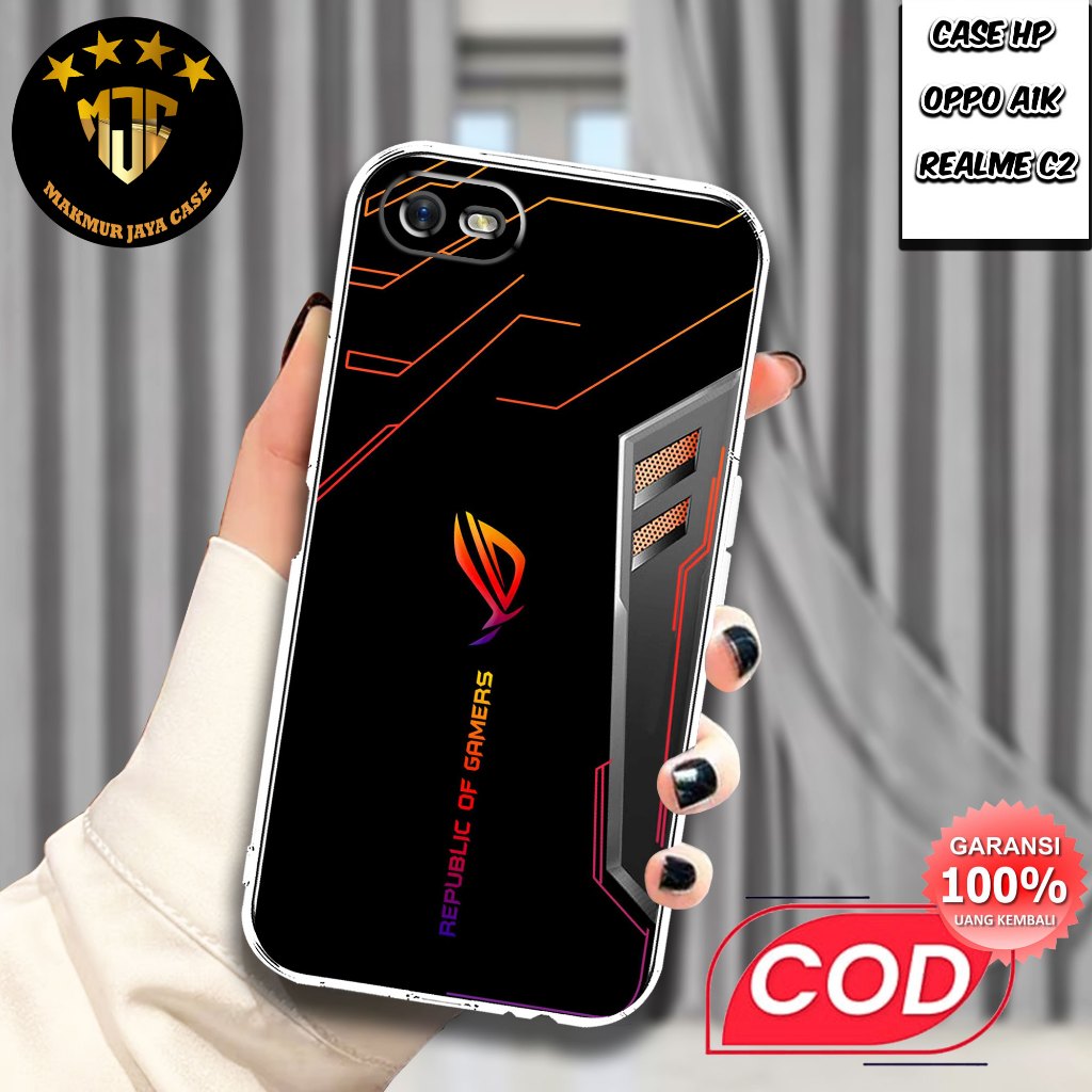 Case OPPO A1K / REALME C2 - Casing OPPO A1K Motif (rog) - Softcase Premium Fourside - Bening Transpa