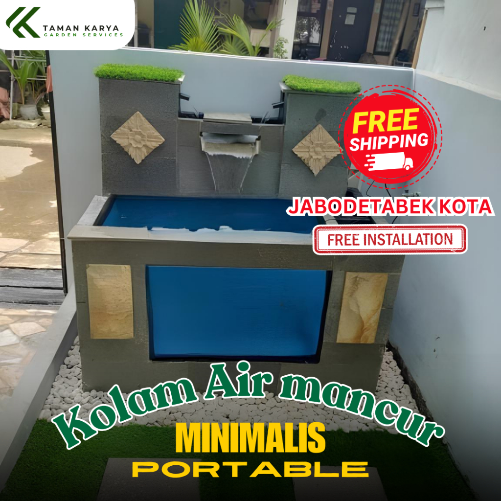 Kolam Air Mancur Minimalis Portable - Taman, Kolam Kaca & Ikan Praktis Murah/kolam koi/kolam ikan