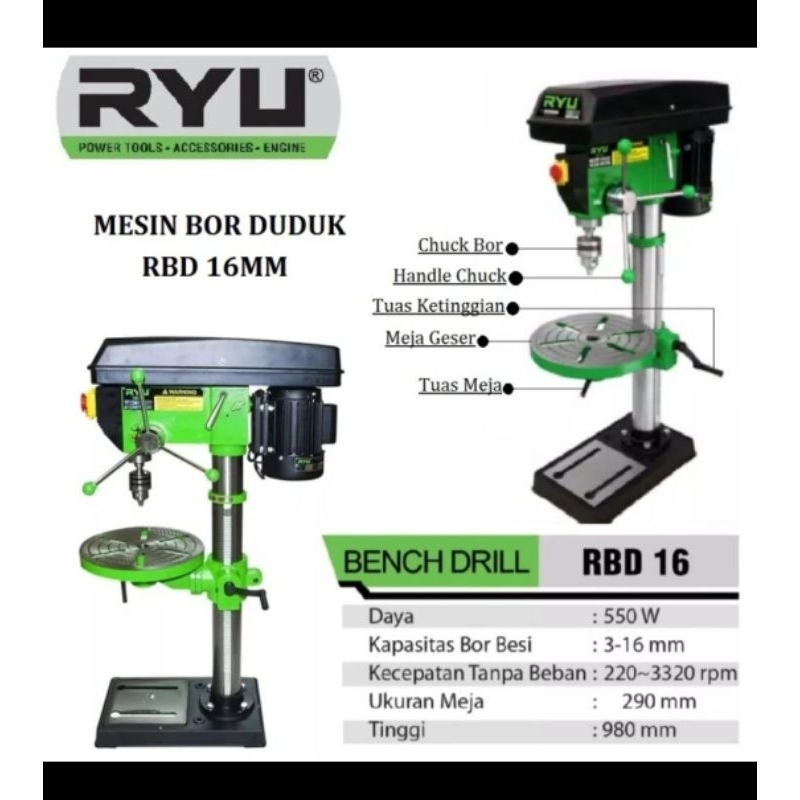 bor duduk 16mm ryu rbd16