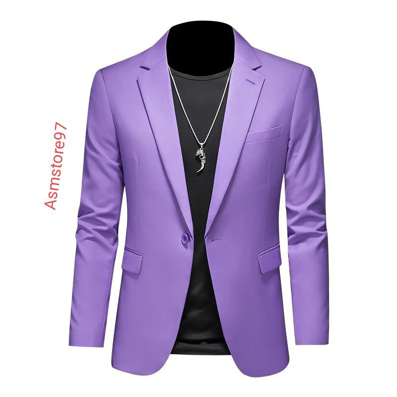 Jas/blazer pria/Jas semi formal slimfit warna/ungu-hijau-moca-silver terbaru