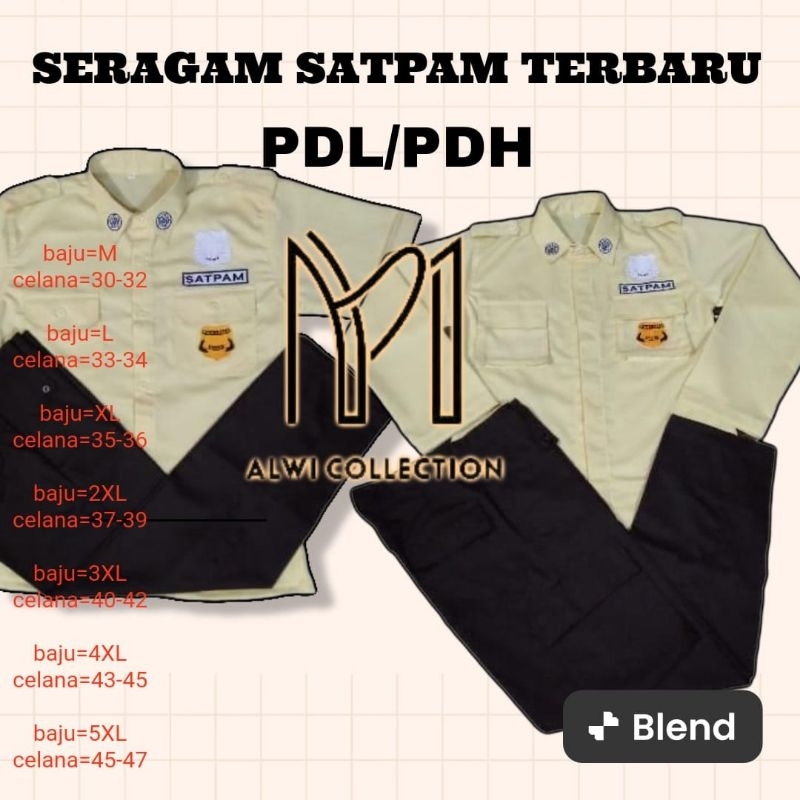 SETELAN BAJU SERAGAM SATPAM PDL CREAM/SERAGAM PDH SATPAM KREM/BAJU PDL SATPAM CREAM/SERAGAM PDH KREM