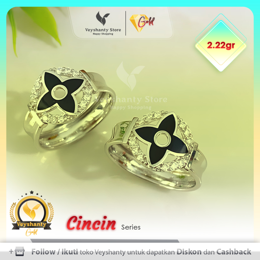 [VEYSHANTY] Cincin 17K - Jenis Emas Putih 2.22 gram | Perhiasan | Gold | Jewelry | Emas | Investasi