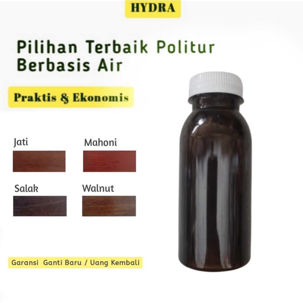 Cat Plitur Kayu Politur Waterbased Siap Pakai 100ml