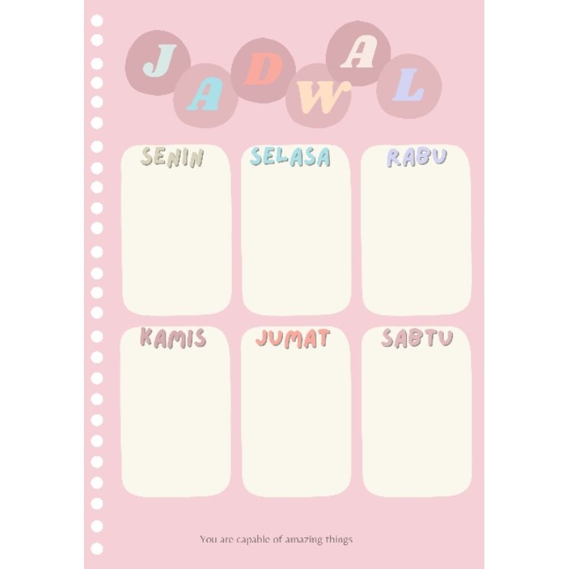 

Jadwal Pelajaran (ready) Binder B5