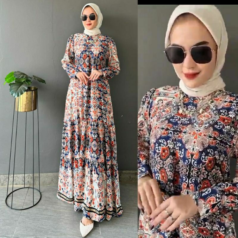 GAMIS GNL/GAMIS RAYON PREMIUM/DRESS SUSUN REMPEL/GAMIS MOTIF BATIK/GAMIS ETNIK SUSUN/GAMIS Z*RA