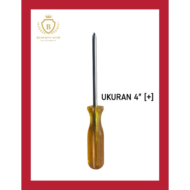 Obeng Gagang Plastik Unique Brand 4"