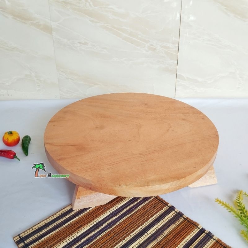 ARENHANDICRAFT Talenan kaki bulat kayu mahoni
