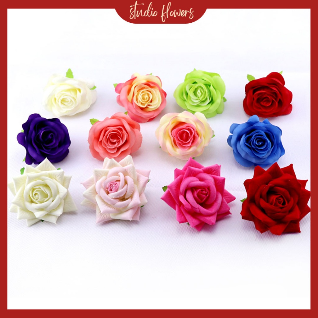 Kepala Bunga Mawar Kuntum Kelopak Mawar Artificial Tanpa Tangkai Kelopak Mawar Buket KB07