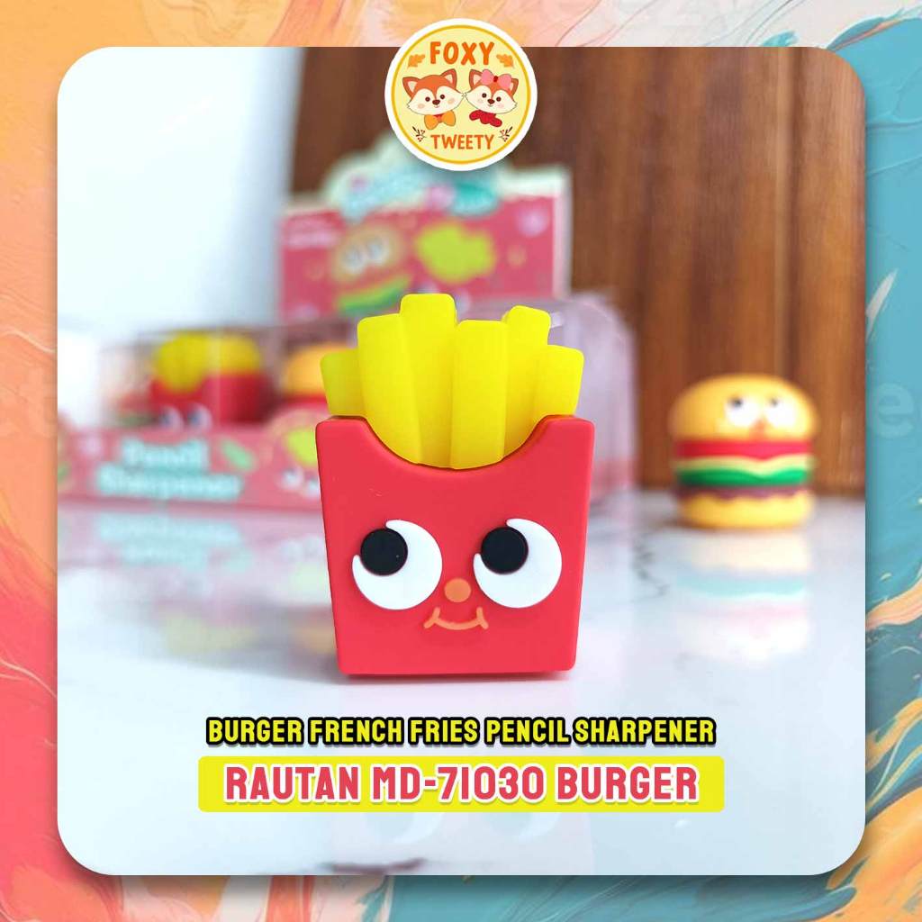 

Burger Rautan / Pencil Sharpener MD-71030 Burger French Fries / Rautan Pensil Kentang Goreng Fast Food WEIBO