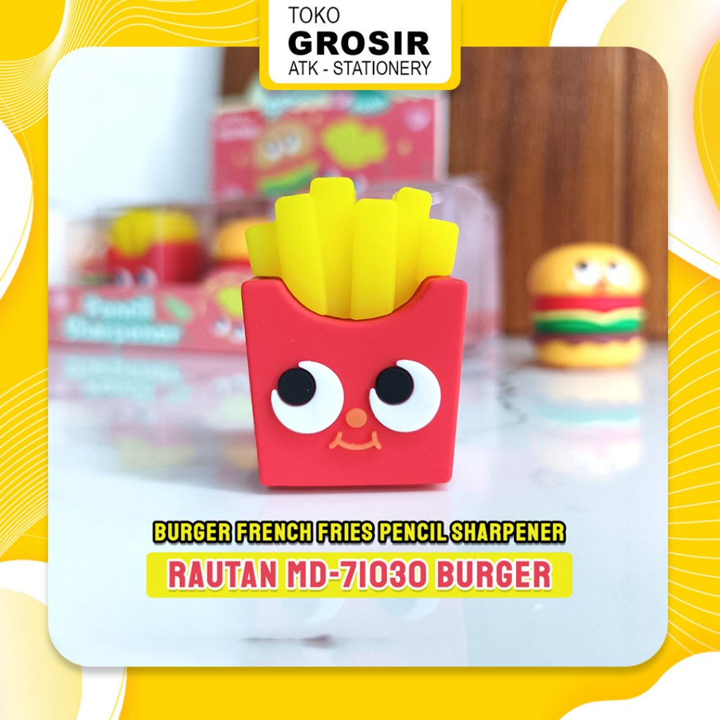 

Burger Rautan / Pencil Sharpener MD-71030 Burger French Fries / Rautan Pensil Kentang Goreng Fast Food WEIBO