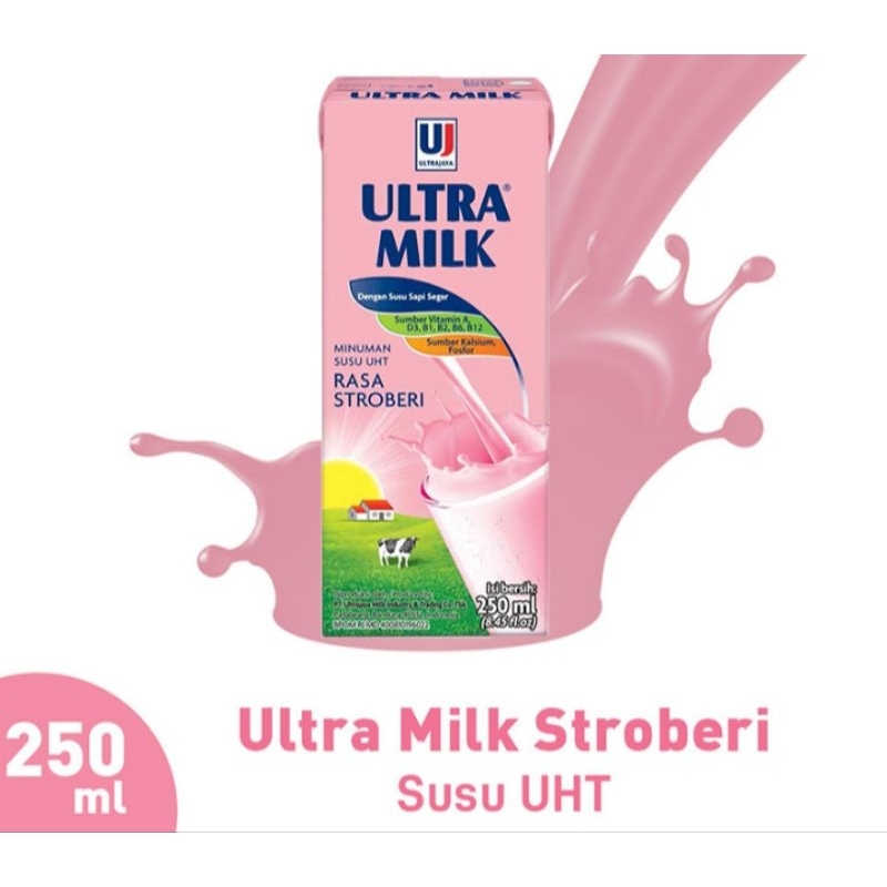 

ULTRA MILK Susu UHT Stroberi 250 ml