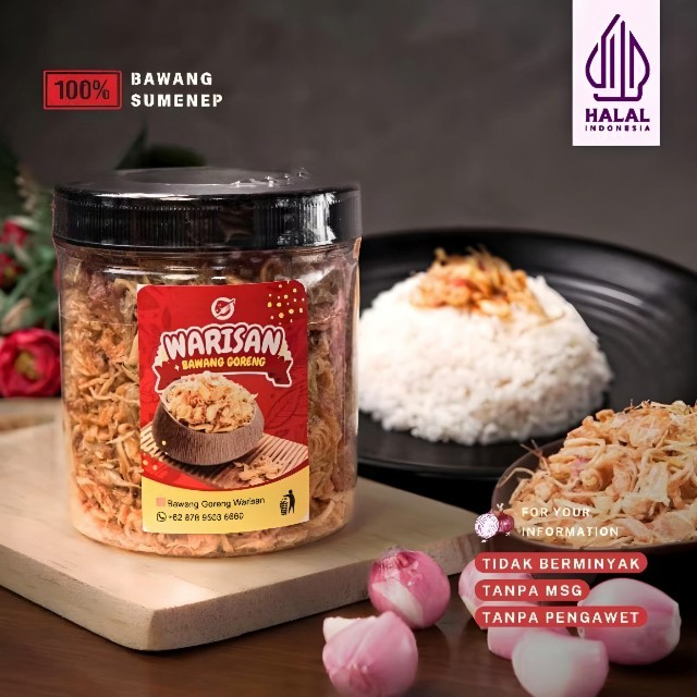

Bawang goreng asli 100% home made buatan rumah warisan / Bawang goreng murni tanpa campuran kemasan toples 150 gr