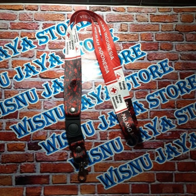 

lanyard tali idcard layer tali gantungan PMI batik merah