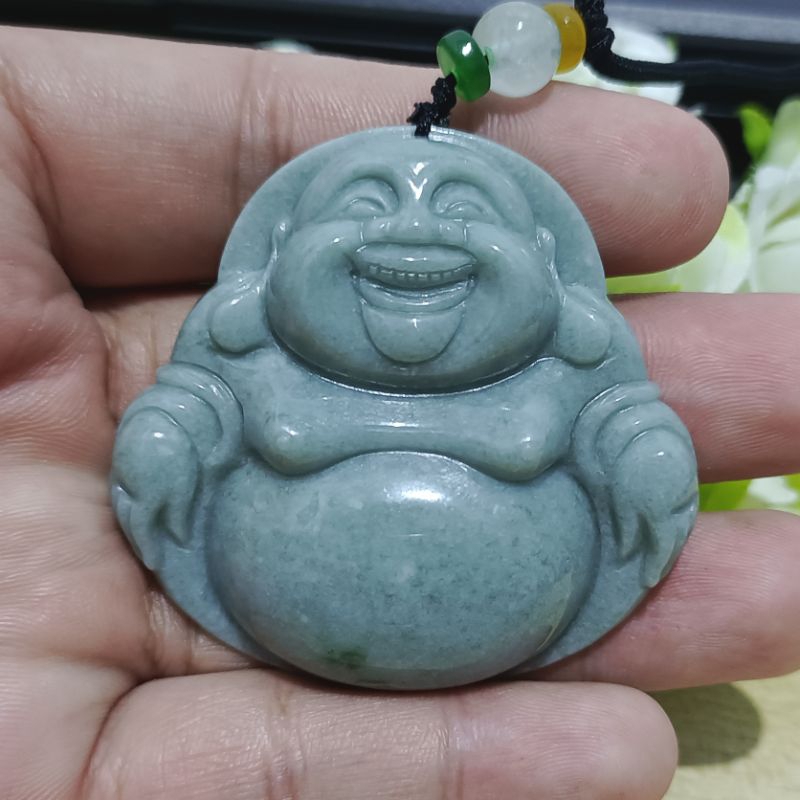 Giok Buddha Maitreya Jade Asli Sertifikat Type A