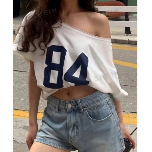 (thrifted.ind) PO shein jastip oversized one shoulder top korean top