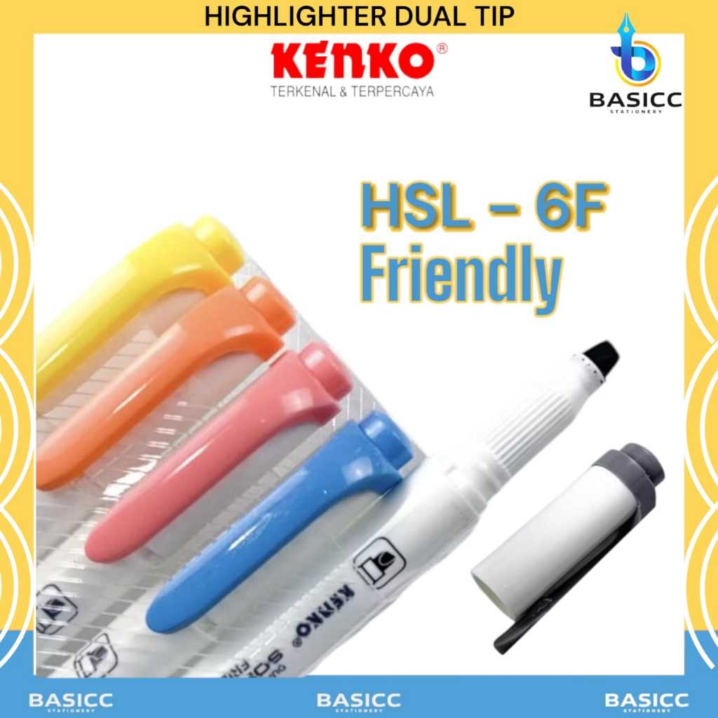 

Kenko Highlighter Dual Tip HSL 6F Friendly | @1Set=5 Warna