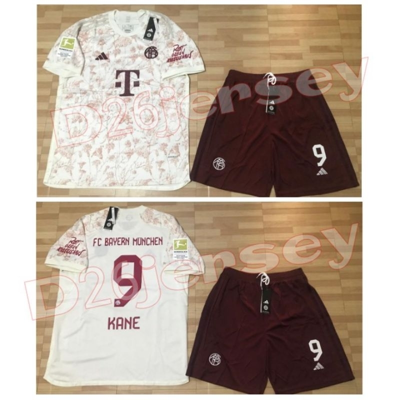 Jersey Bayern MunchenN 3rd Third + Celana 2023 / 2024 + Cetak Nama Nameset KANE 9 / Custom suka suka