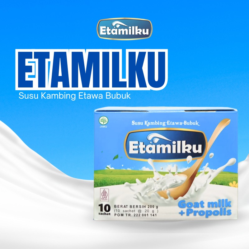

Susu Kambing Etawa Etamilku Goat Milk Plus Propolis Original BPOM Isi 10 Sachet
