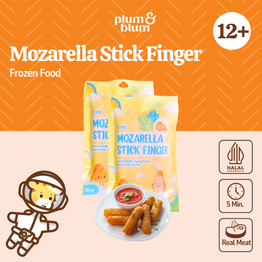 

Plum & Blum Mozzarella Stick Cheese Finger Food No MSG - 8PCS - READY MANADO