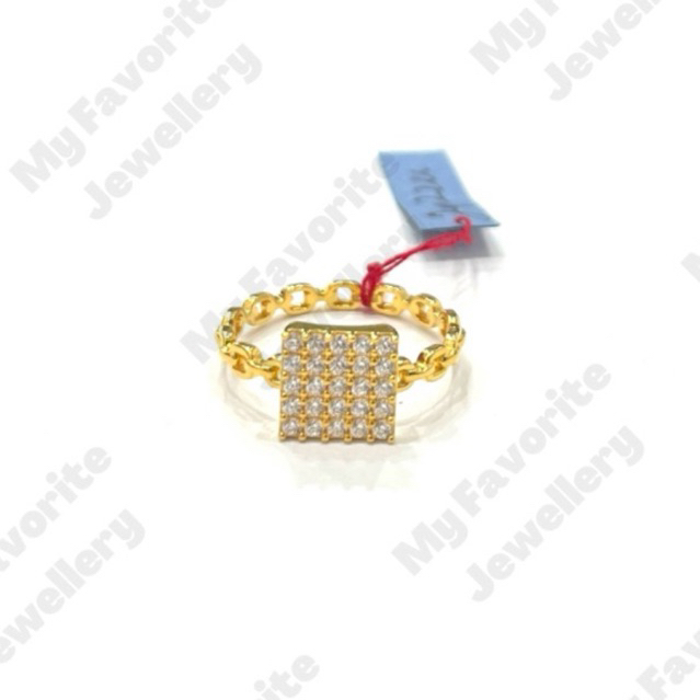Cincin Kepang Kotak AD Uk12.5 Emas Asli Kadar 875