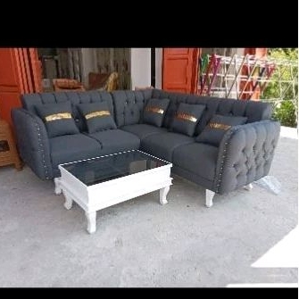 sofa L kancing sofa L sudut sofa minimalis chester