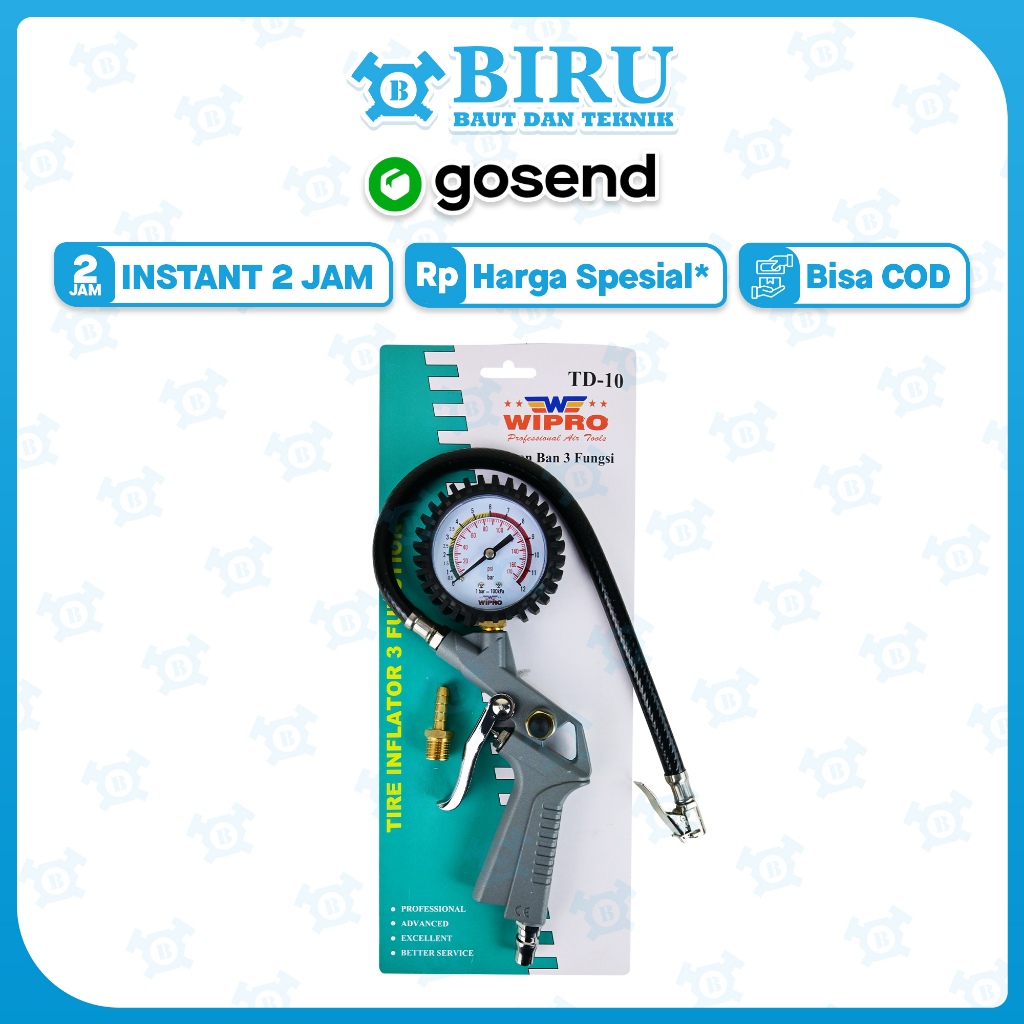 Alat Pompa Angin Ban Air Inflator Kompresor Wipro 3 Fungsi WIPRO TD10