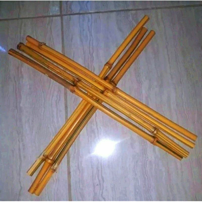 Tongkat Bambu Kuning 1 Meter Asli