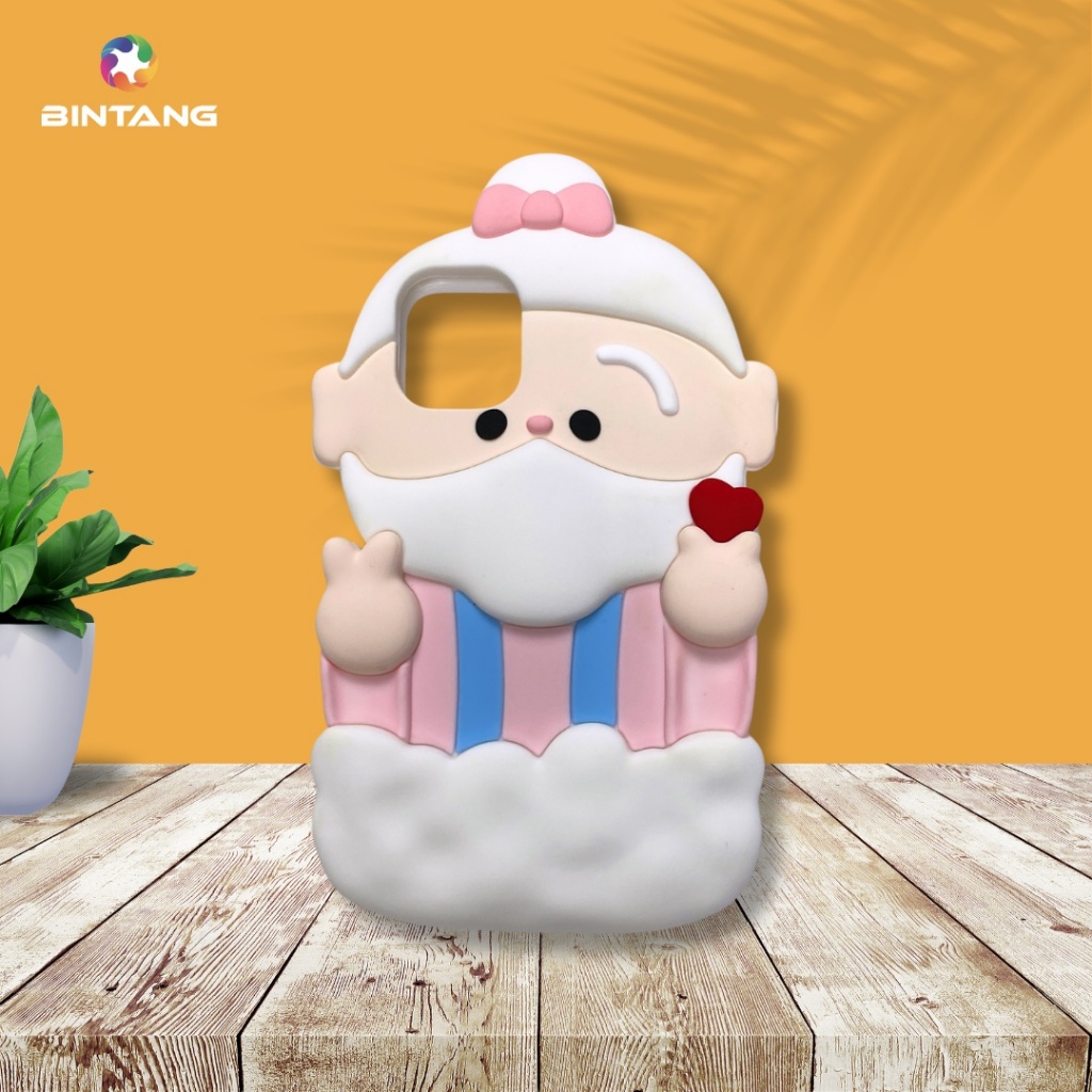 SOFTCASE IPHONE BINTANG  CASE 3D SILICONE SINTERKLAS LOVE BT