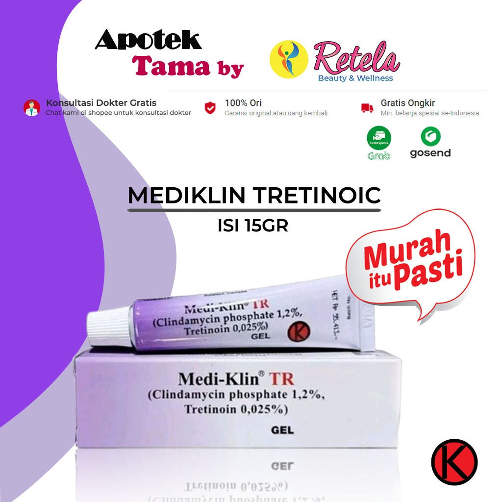 MEDIKLIN TRETINOIC 15GR/SALEP JERAWAT/CLINDAMYCIN