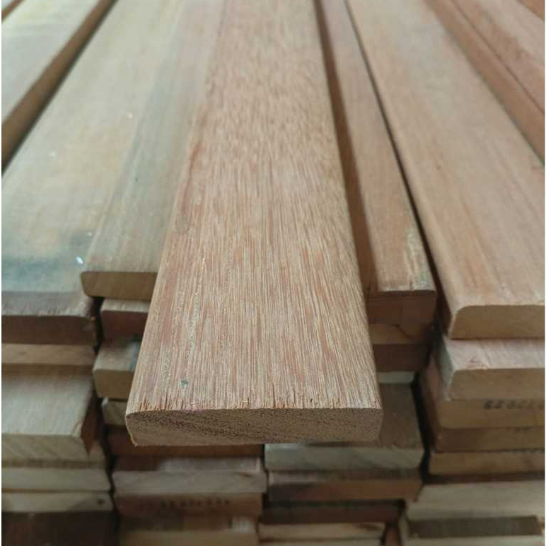 Lantai Kayu Taman Tutup Chamber Kolam Ikan Koi Decking Bengkirai Uk 1.5 x 6.8 cm Non Ulin Merbau