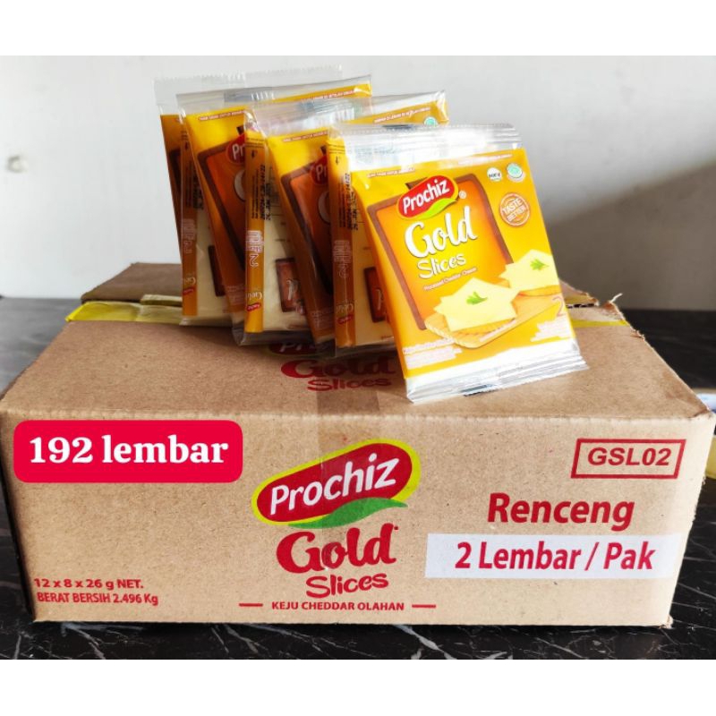 Prochiz Gold Slice Keju 26gr 192 Slice - KARTON ISI 96 PCS