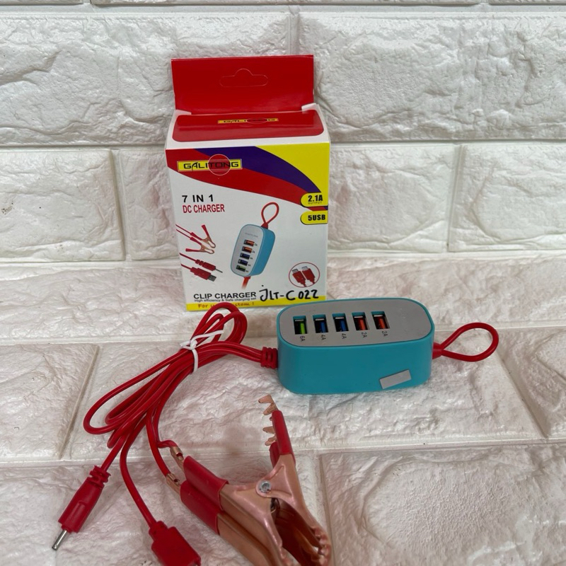 Tc Charger aki 7in1+5usb  JLT-C022 DC Charger TC AKI Galitong Universal 2.1A