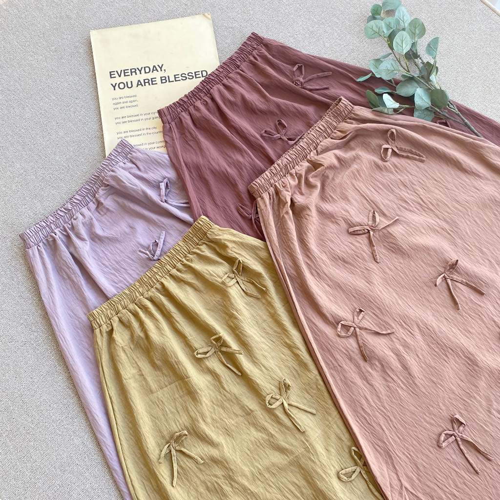 Rok Pita Coquette Pure Linen  Skirt Jumbo - Rok Wanita Korean Style - Rok Korean Style