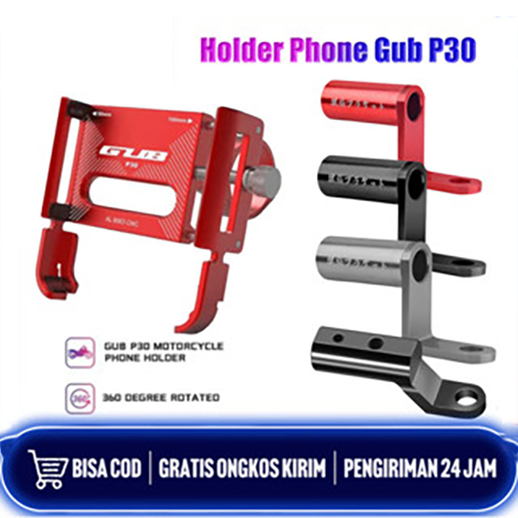 GUB P30 Holder Hp Dudukan Bracket Ponsel Handphone Sepeda Motor / Holder Phone Gub P30 / P30 Origina
