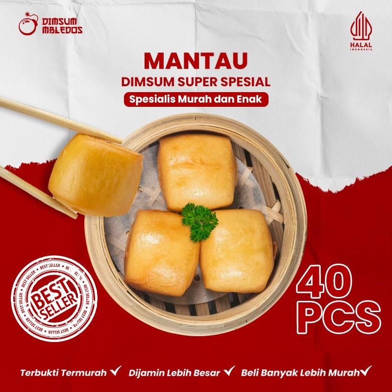 

Dimsum Mantau / Mantou Isi 30 Pcs - Frozen Food Halal Mbledos Grosir Pack