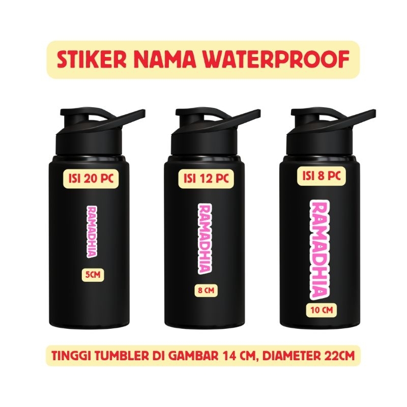 

Stiker Nama Custom Waterproof Alat Makan, Alat Tulis dan barang lainnya