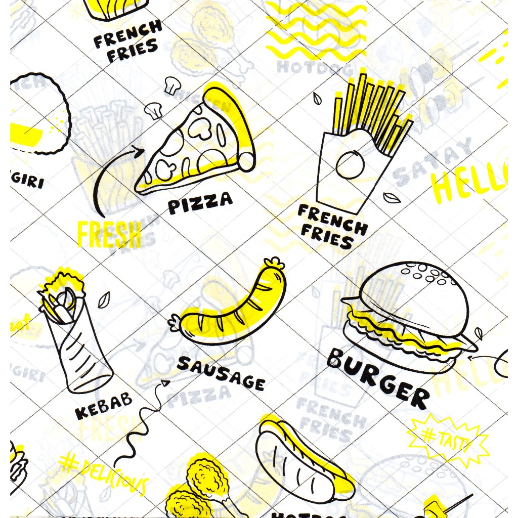 Kertas Nasi Laminasi (27x27 cm) - Motif Printing - Anti Lengket