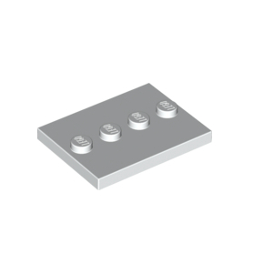 Lego White Part 88646 Tile, Modified 3 x 4 with 4 Studs in Center