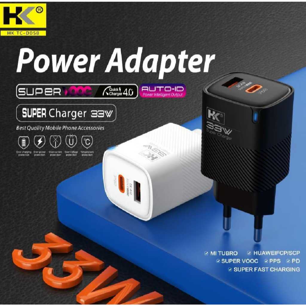 BATOK CHARGER HK D058 33W FAST CHARGING PD + PPS + QC