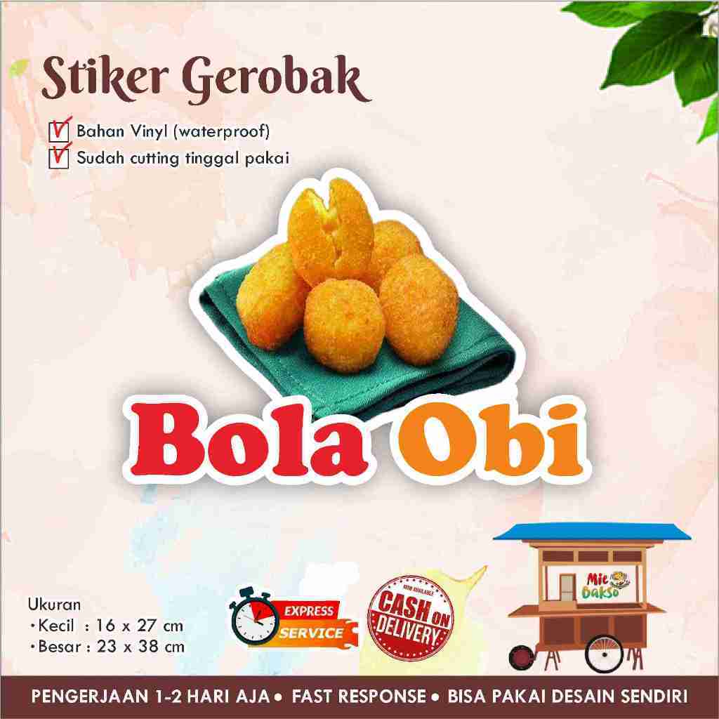 

STIKER KACA GEROBAK VINYL BOLA OBI / LABEL MAKANAN