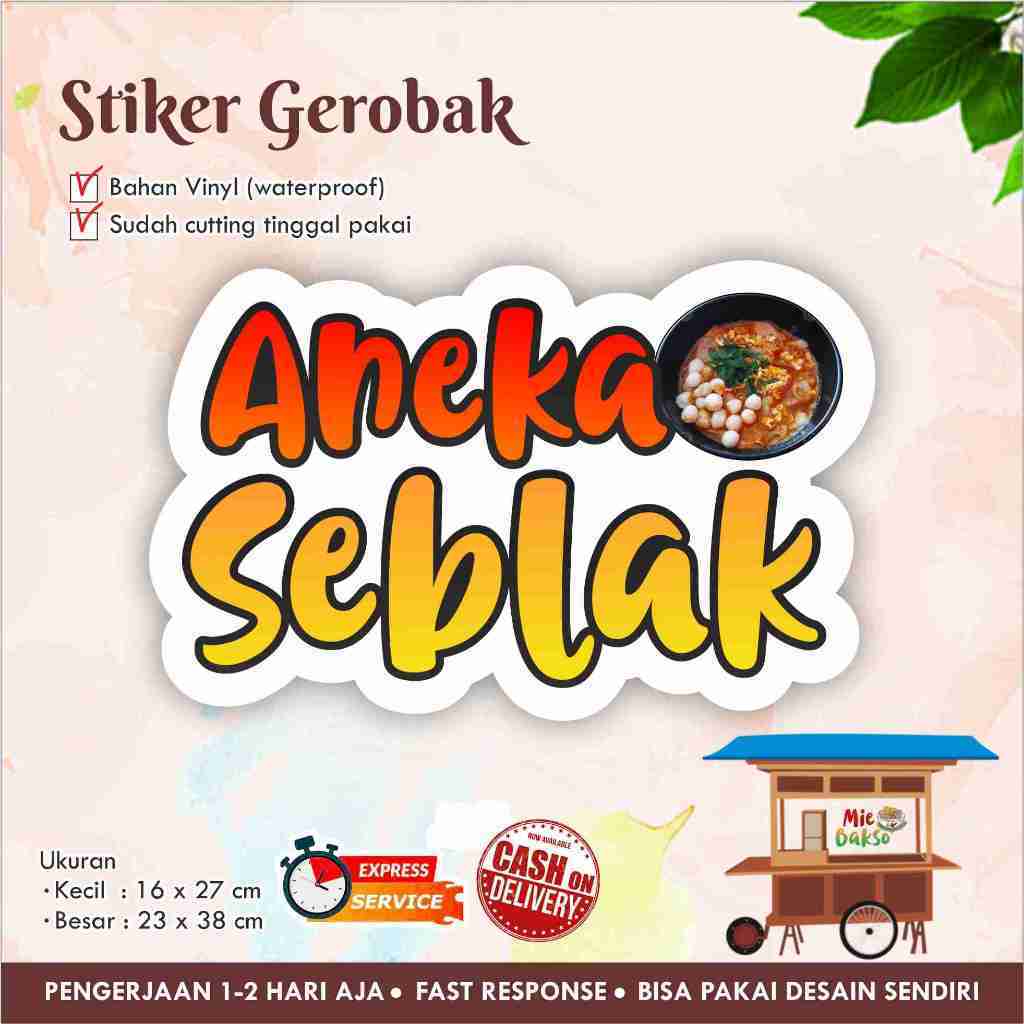 

STIKER KACA GEROBAK VINYL ANEKA SEBLAK / LABEL MAKANAN