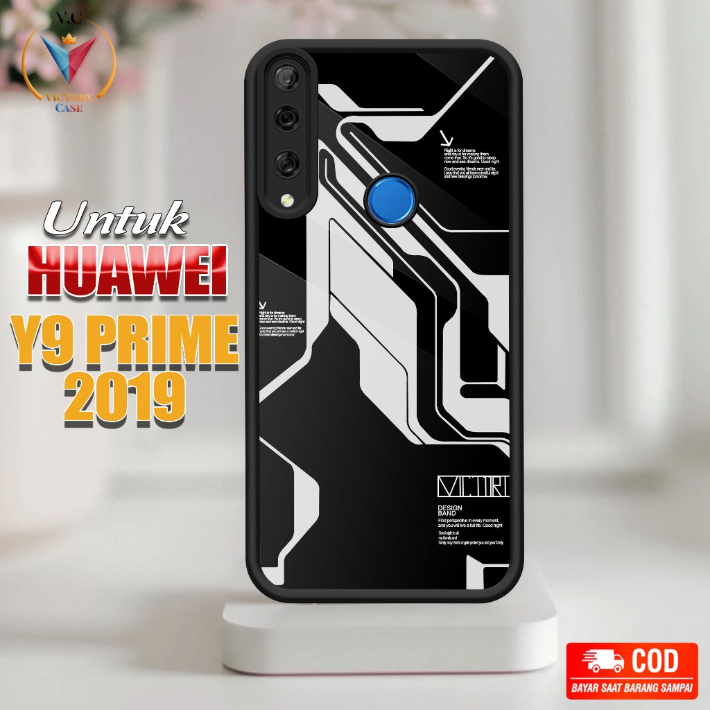 Case Hp Softcase glossy For HUAWEI Y9 PRIME 2019 GRFX silikon Glass Casing Handphone Premium