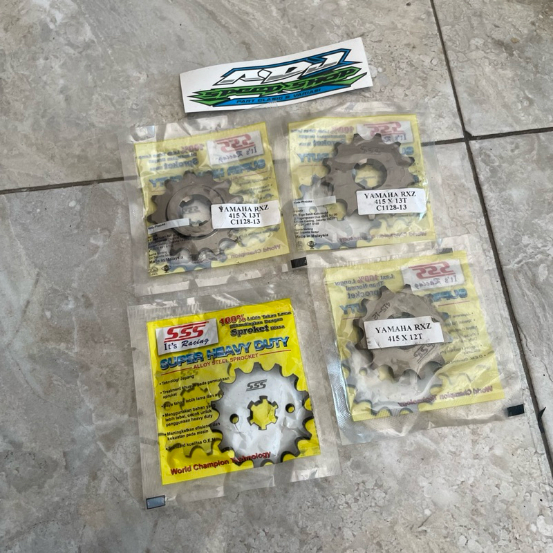 GEAR SSS 415 depan jupiter fizr mx king rxz vega ukuran 13 14 15