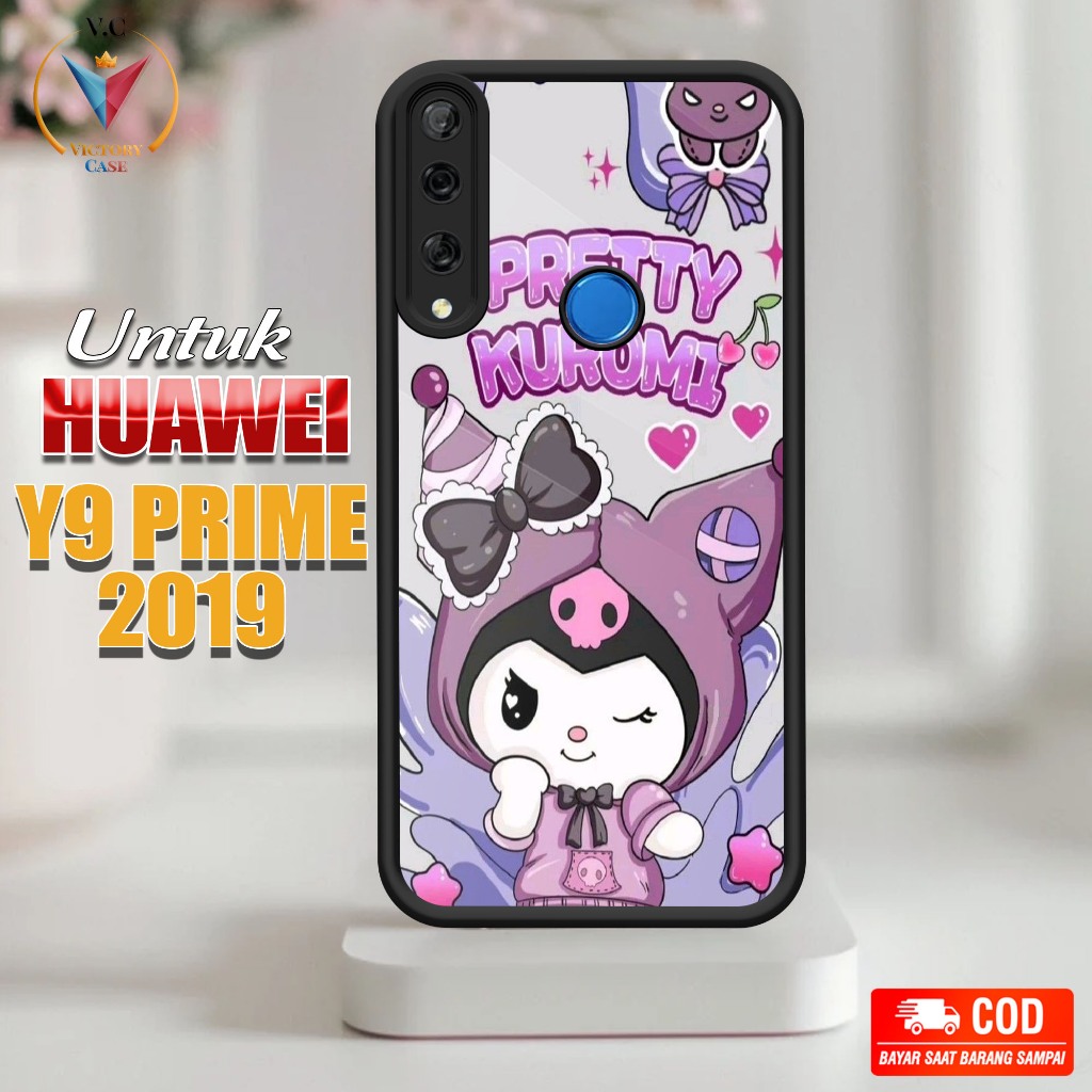 Case Hp Softcase glossy For HUAWEI Y9 PRIME 2019 KARTUN silikon Glass Casing Handphone Premium