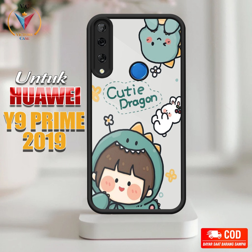 Case Hp Softcase glossy For HUAWEI Y9 PRIME 2019 RAINBOW silikon Glass Casing Handphone Premium