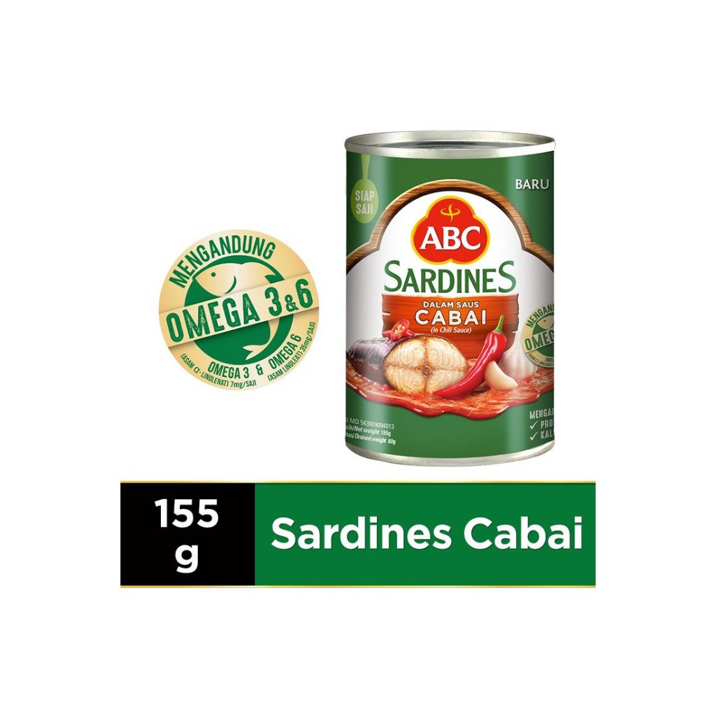 

ABC SARDEN 155GR 1 DUS ISI 60 KALENG / SARDEN ABC KECIL 155GR