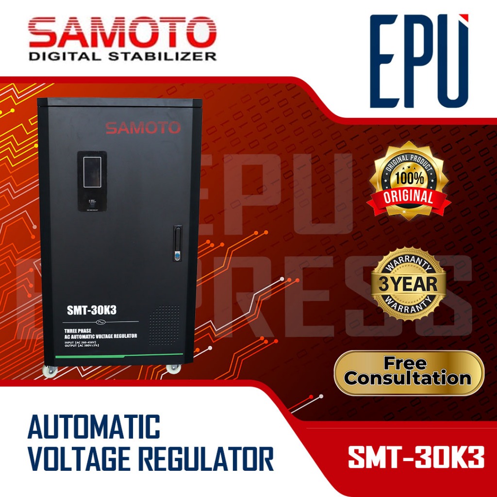 Stabilizer Samoto stabiliser 30KVA 3 Phase Fase Stavol Listrik SMT AVR