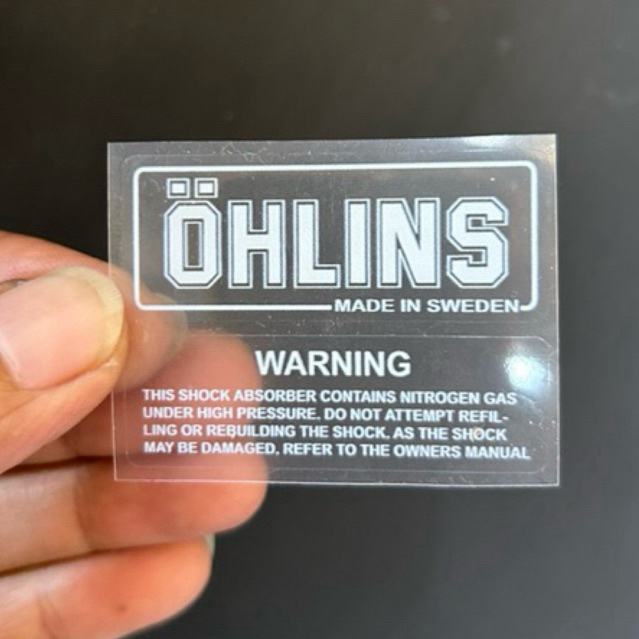 Stiker tabung shockbreaker ohlins transparant